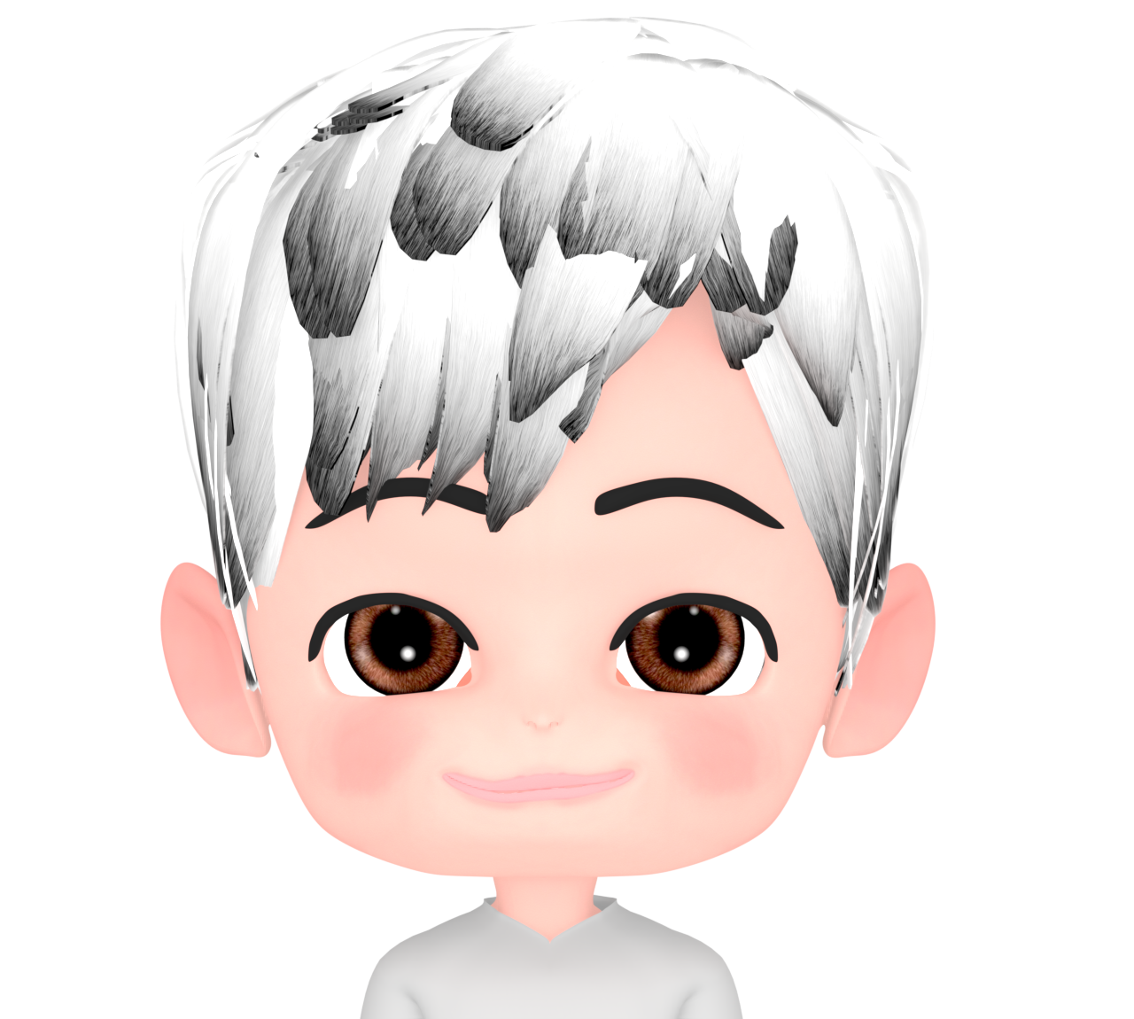 白の髪色をした男性のイラスト