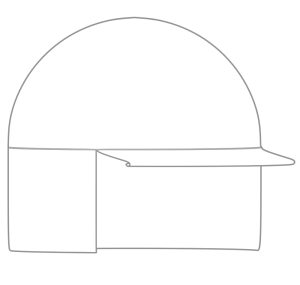 白色のジェットヘルメットのイラスト