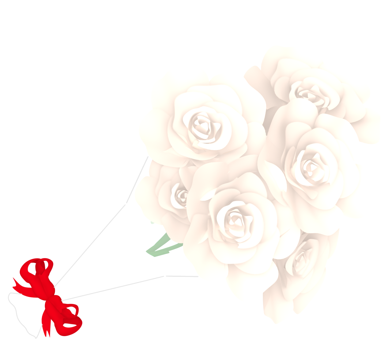 白色の薔薇の花束のイラスト 15 白色の薔薇の花束のイラスト