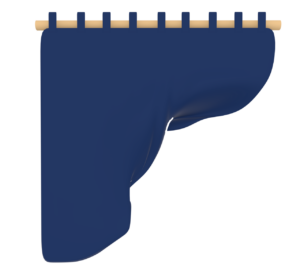 風に靡く暖簾のイラスト