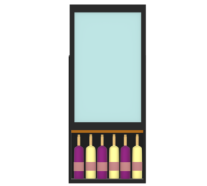 半分ドアを開けたワインセラーのイラスト