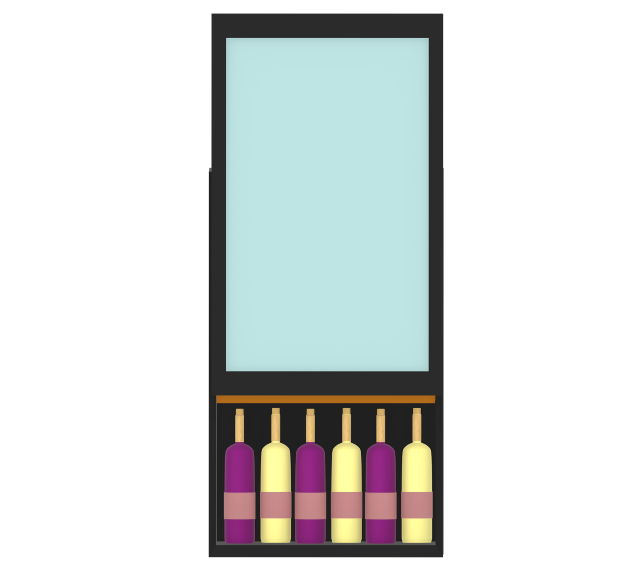 半分ドアを開けたワインセラーのイラスト