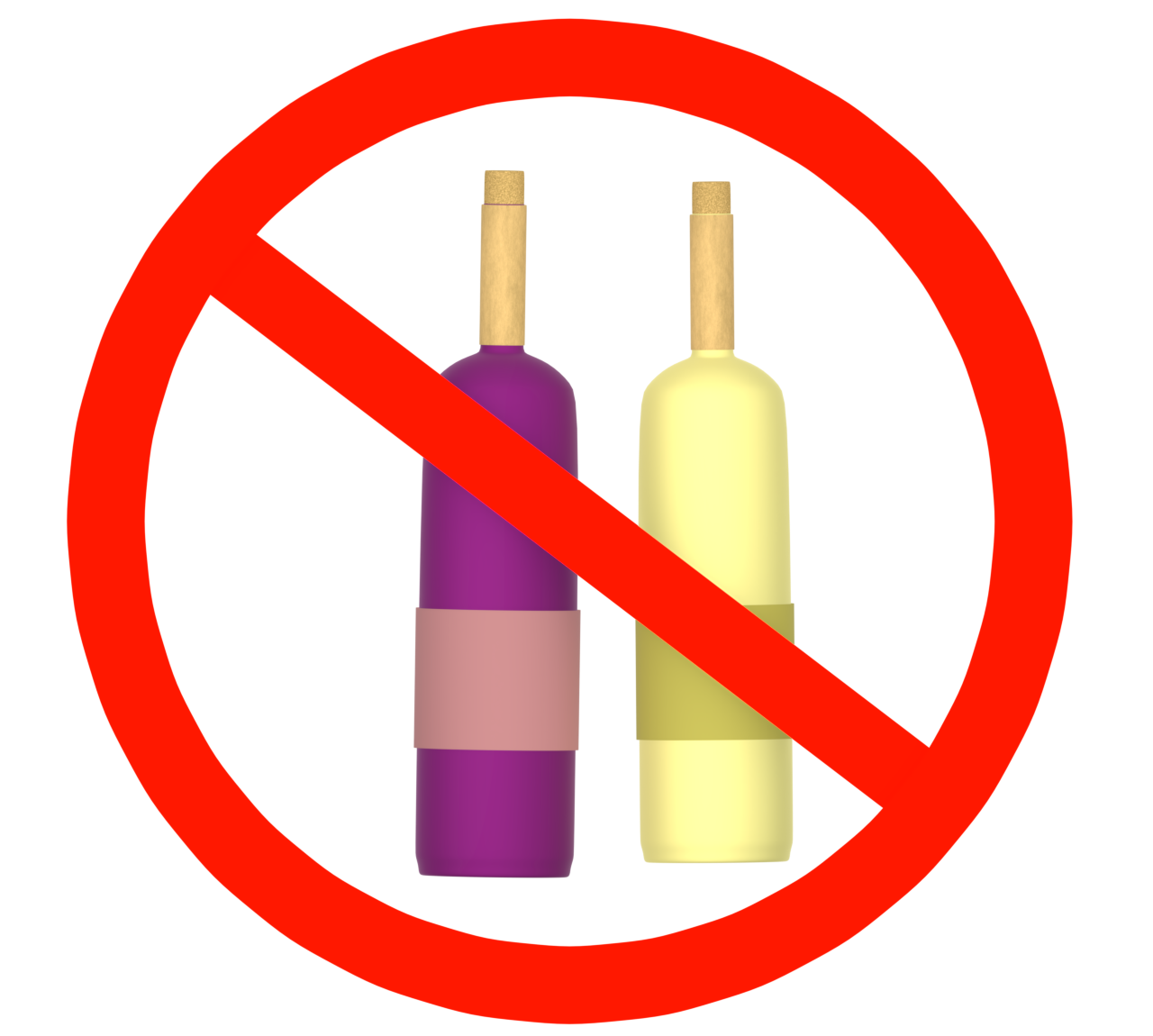 ワインを禁止するマーク