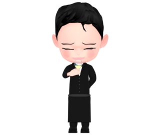 ワインをテイスティングするイラスト