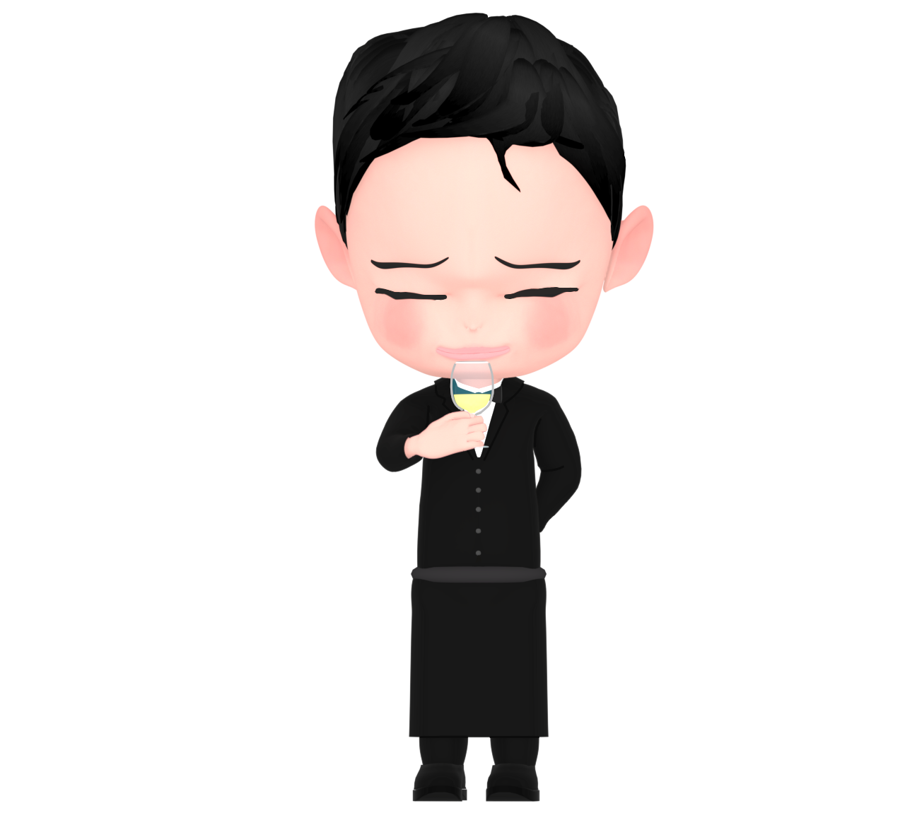 ワインをテイスティングするイラスト