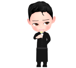 ワインのテイスティングで考えるイラスト