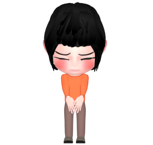 頭を下げる女性のイラスト