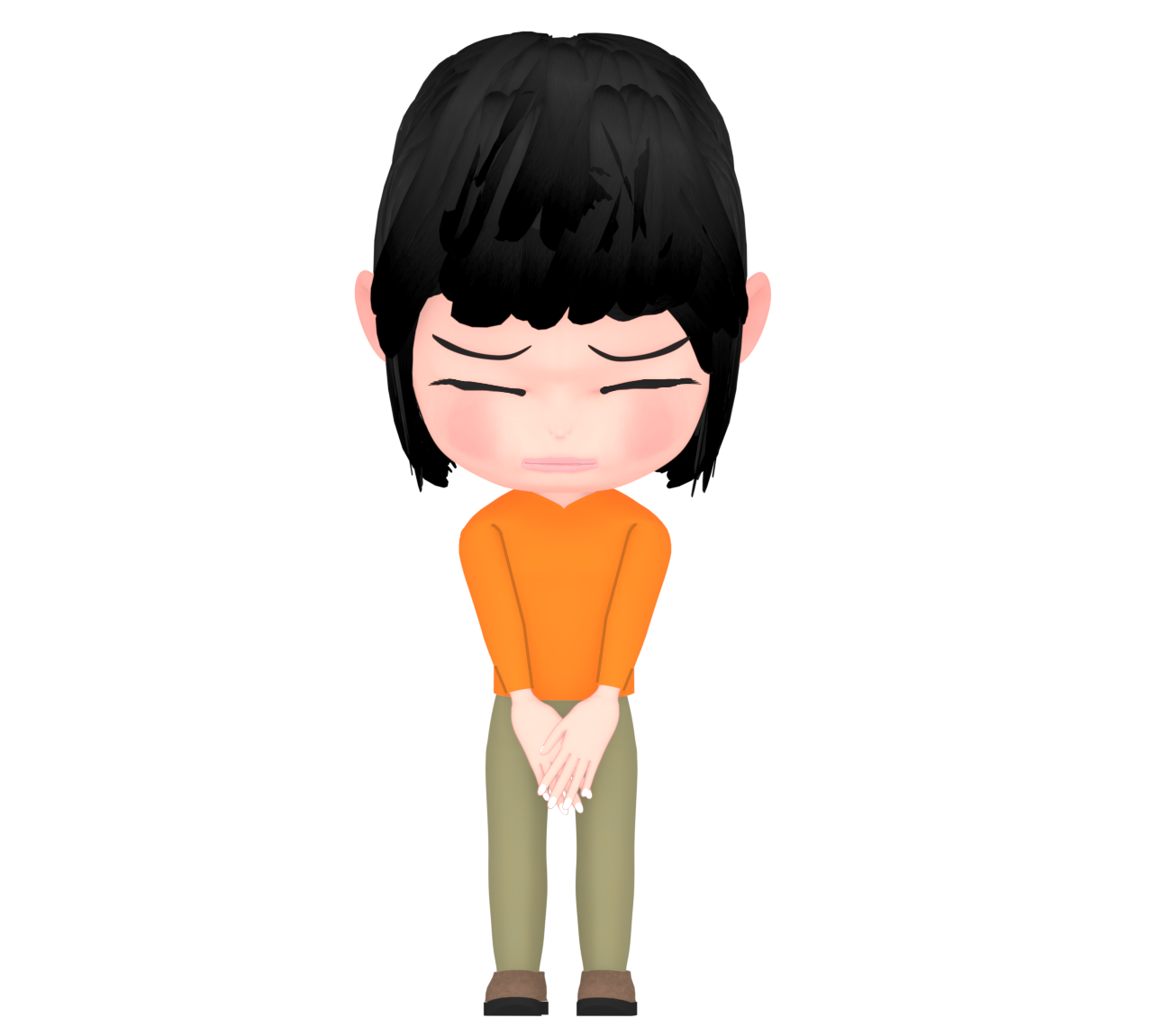 頭を下げる女性のイラスト
