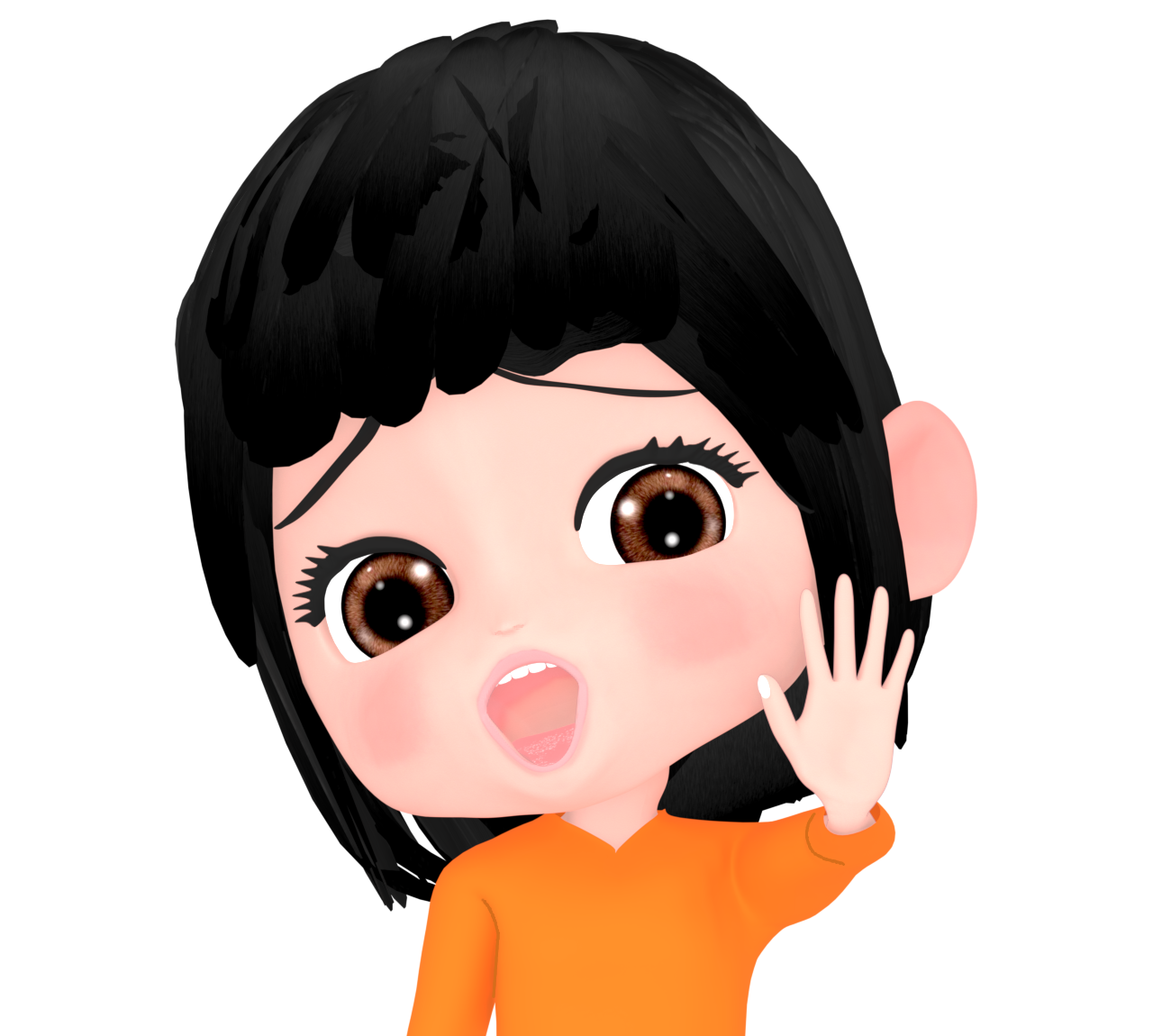 呼び止める女性のイラスト