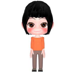 前を向く女性のイラスト