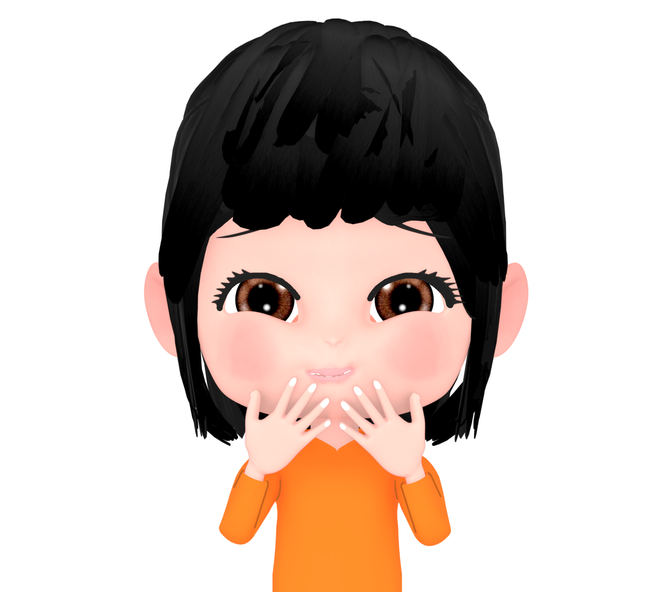 笑いをこらえる女性のイラスト