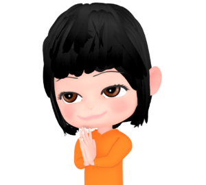 手を合わせる女性のイラスト