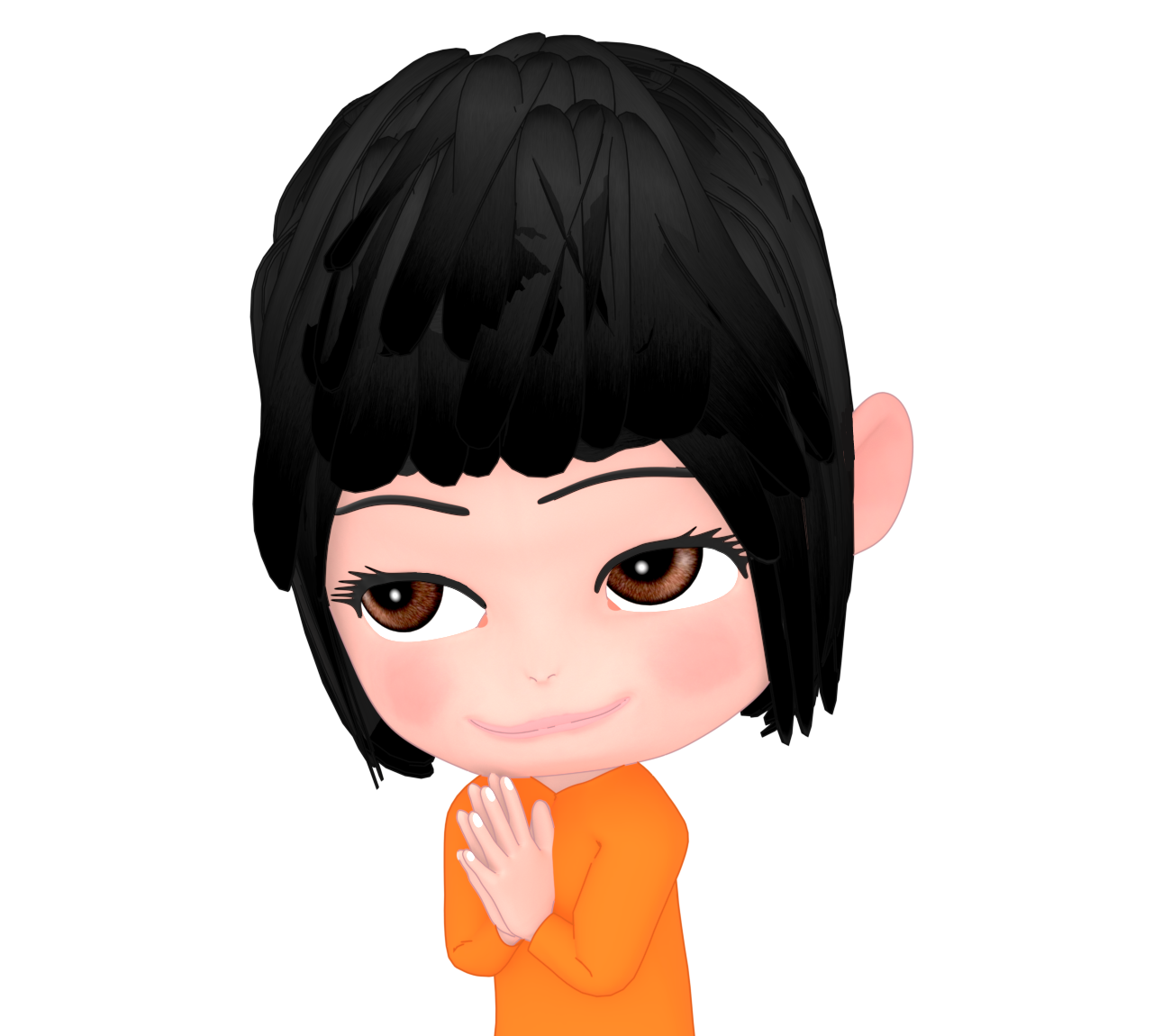 手を合わせる女性のイラスト