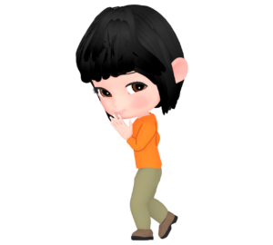 コソコソと影で笑う女性のイラスト