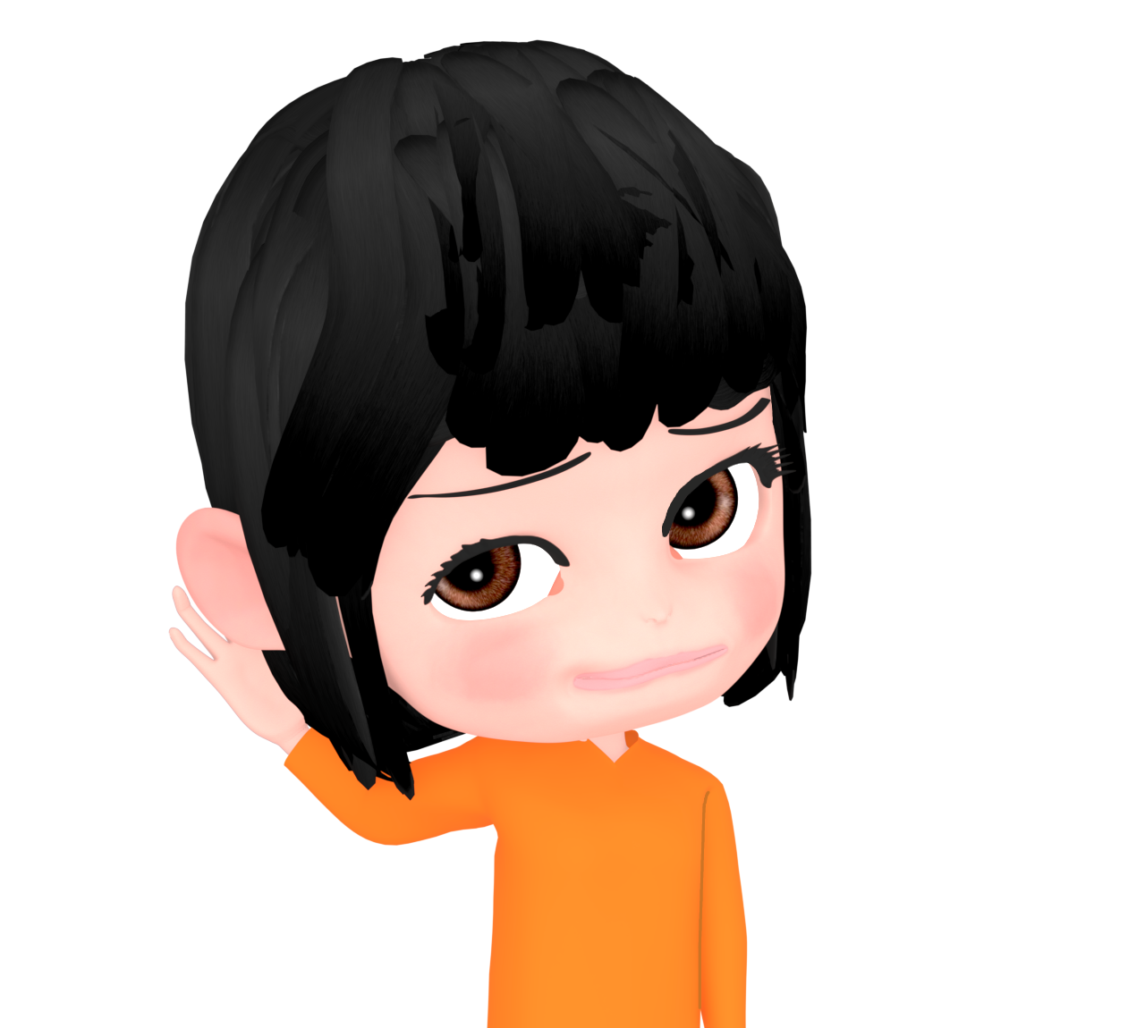 小さな声に聞き耳を立てる女性のイラスト