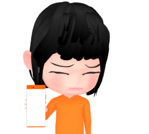 スマートフォンから目を逸らす女性のイラスト