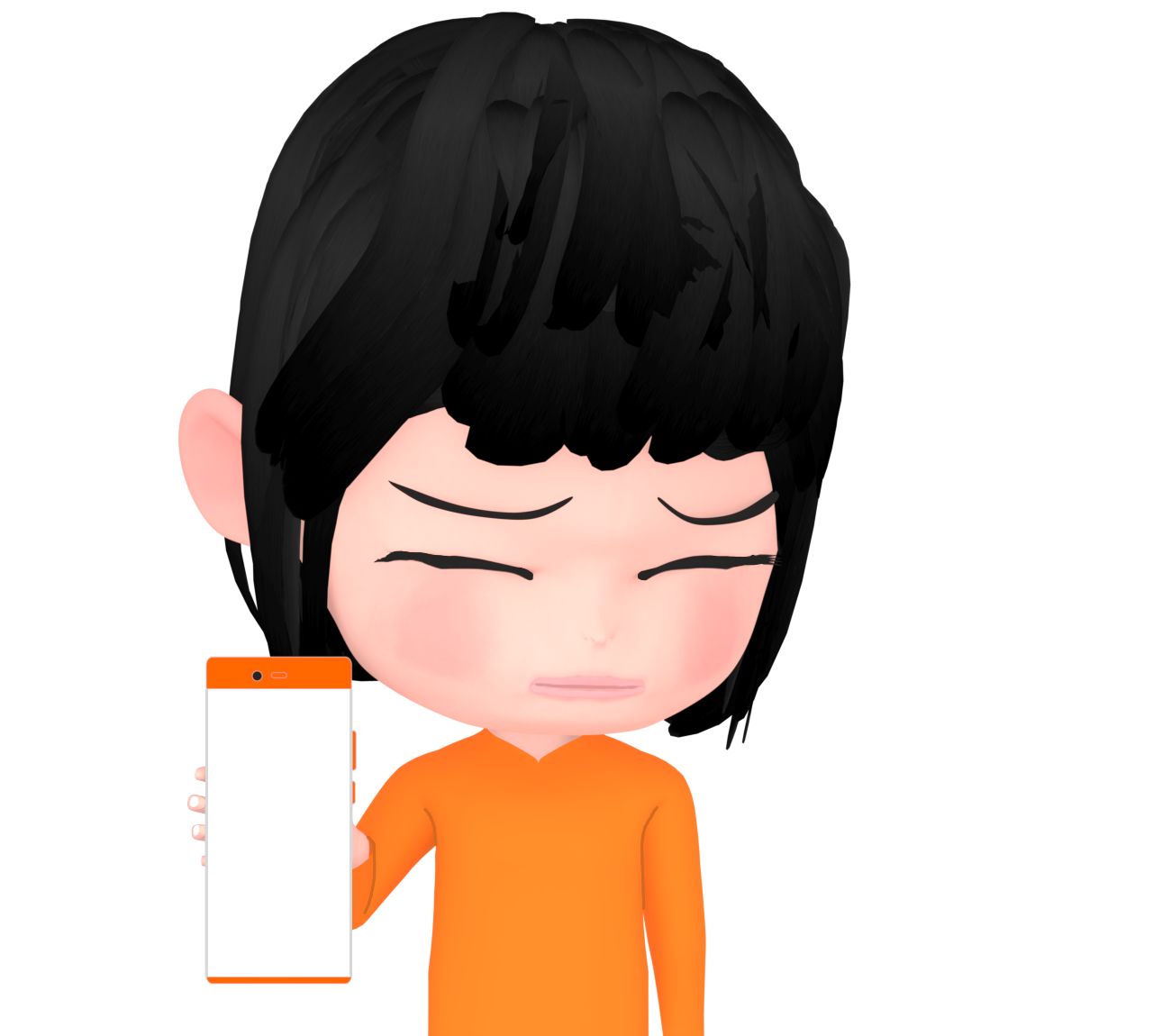 スマートフォンから目を逸らす女性のイラスト 6 スマートフォンから目を逸らす女性のイラスト