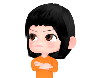 そっぽを向く女性のイラスト