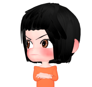 そっぽを向く女性のイラスト