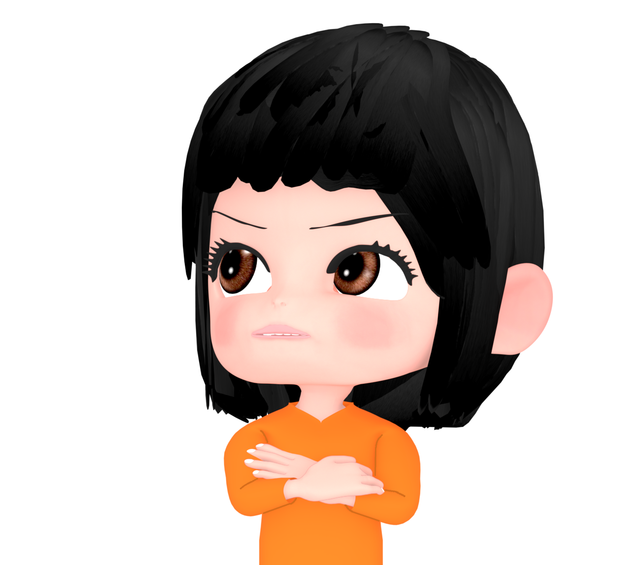 そっぽを向く女性のイラスト