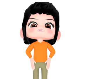 上から見下ろす女性のイラスト