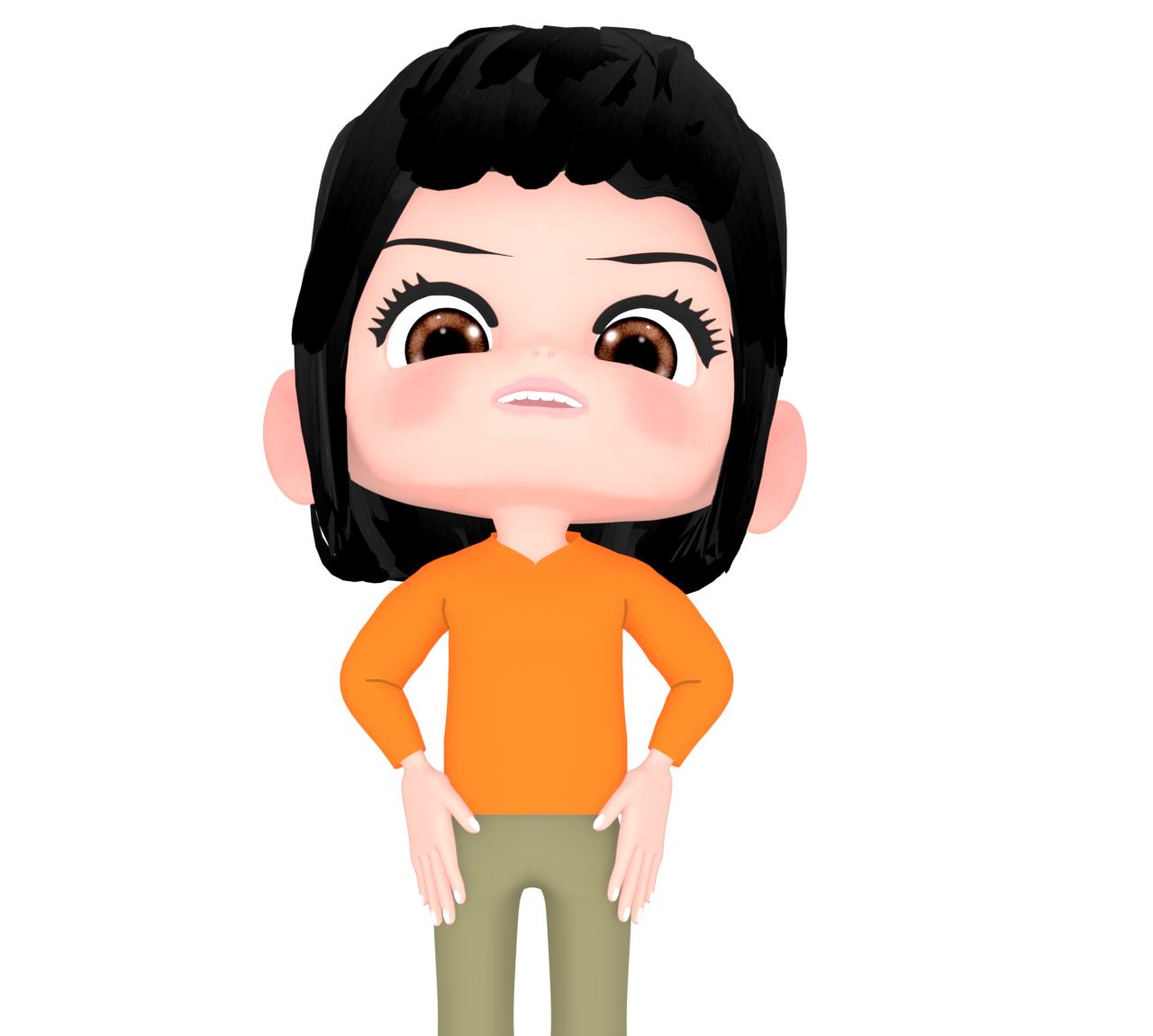 上から見下ろす女性のイラスト