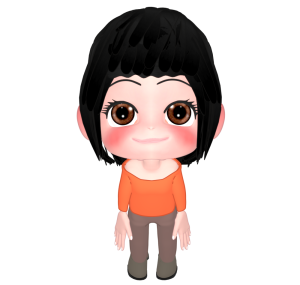 上を向く目線の女性のイラスト