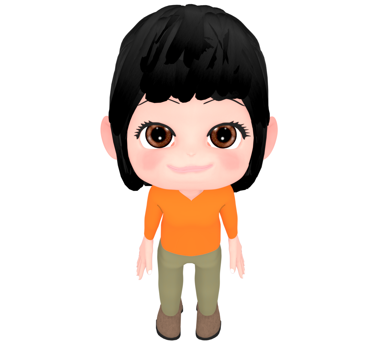 上を向く目線の女性のイラスト