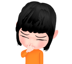 鼻をつまむ女性のイラスト