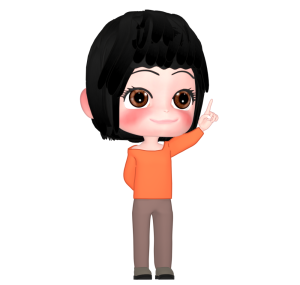 上を指差す女性のイラスト
