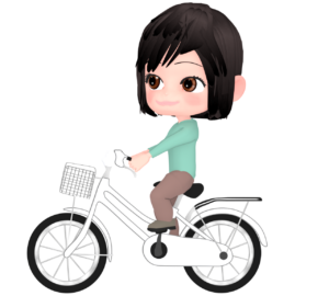 自転車に乗る女性のイラスト