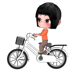 自転車に乗る女性のイラスト