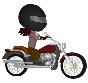 クルーザーバイクに乗る女性のイラスト