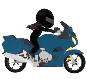 スポーツタイプのバイクに乗る女性のイラスト