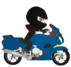 スポーツタイプのバイクに乗る女性のイラスト