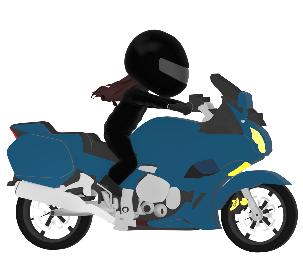 スポーツタイプのバイクに乗る女性のイラスト
