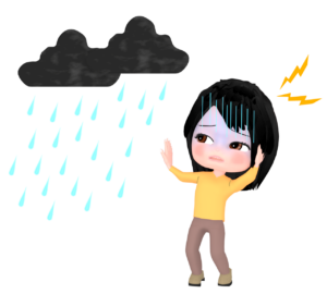 片頭痛に悩む女性のイラスト