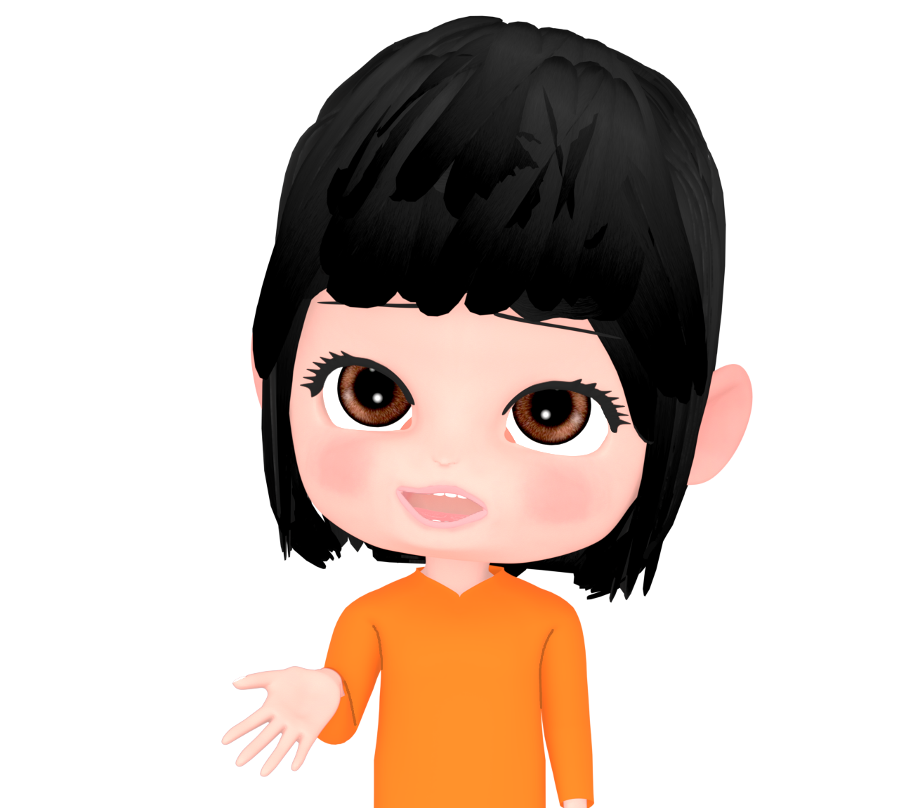 話しかける女性のイラスト