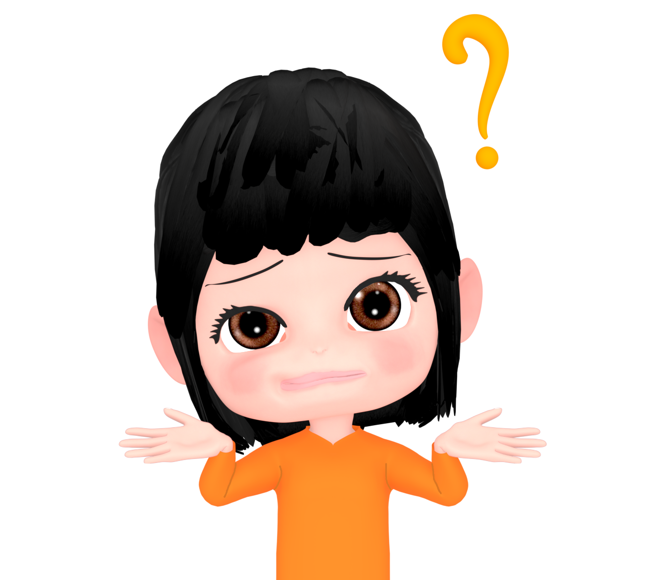 意味不明！首をかしげる女性のイラスト
