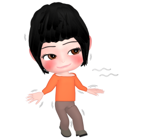 フラフラと横向きで歩く女性のイラスト