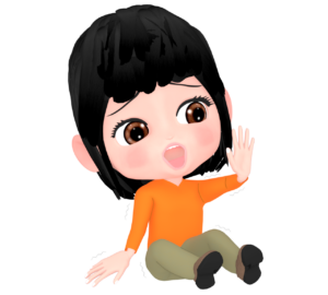 腰を抜かす女性のイラスト