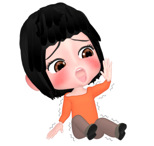 腰を抜かす女性のイラスト