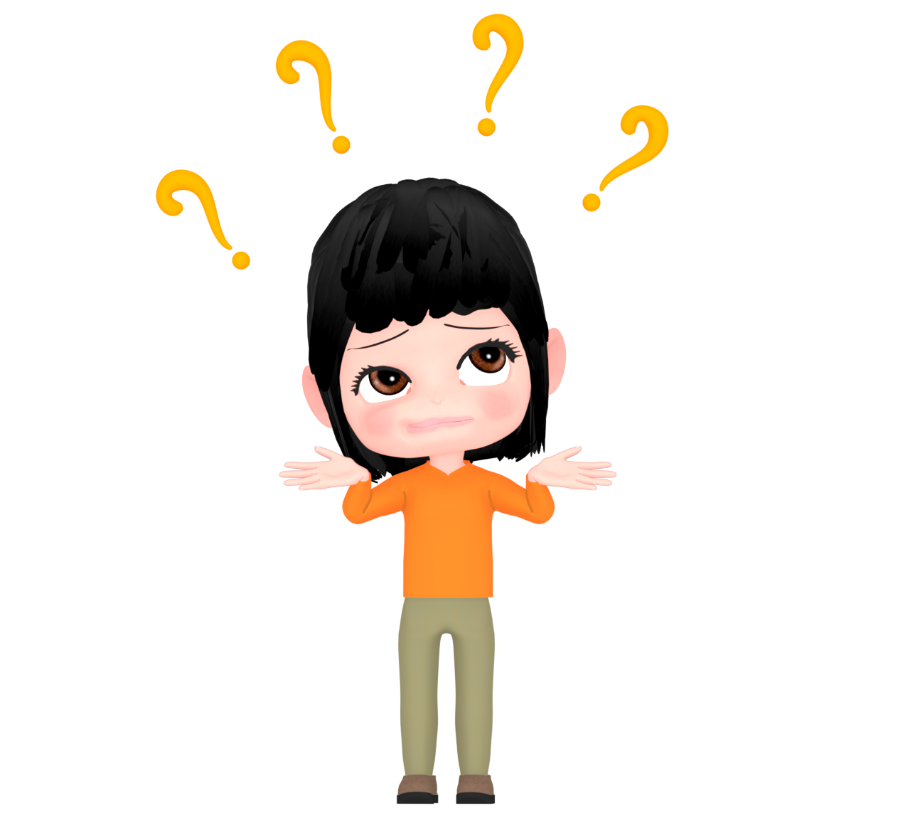 訳が分からない女性のイラスト