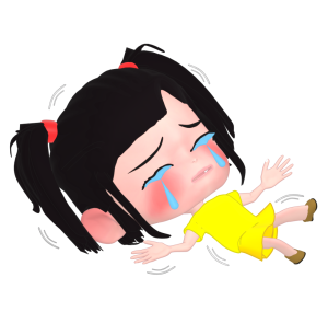 ジタバタと駄々をこねる女性のイラスト