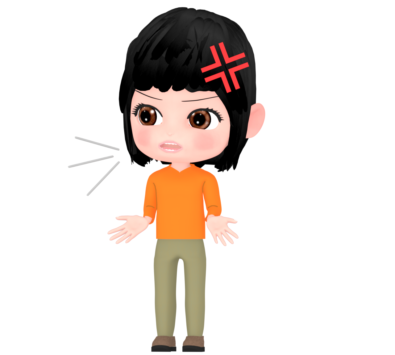 厳しく叱る女性のイラスト