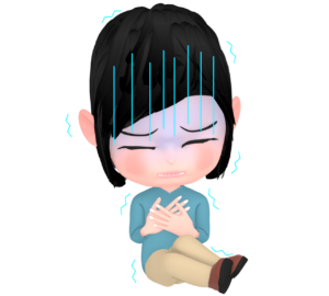 胸を押さえて苦しそうな女性のイラスト