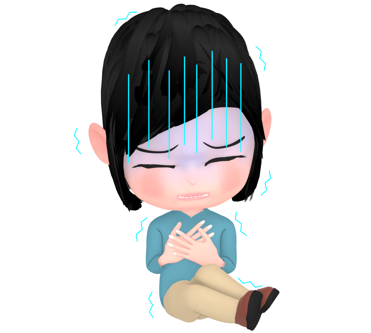 胸を押さえて苦しそうな女性のイラスト