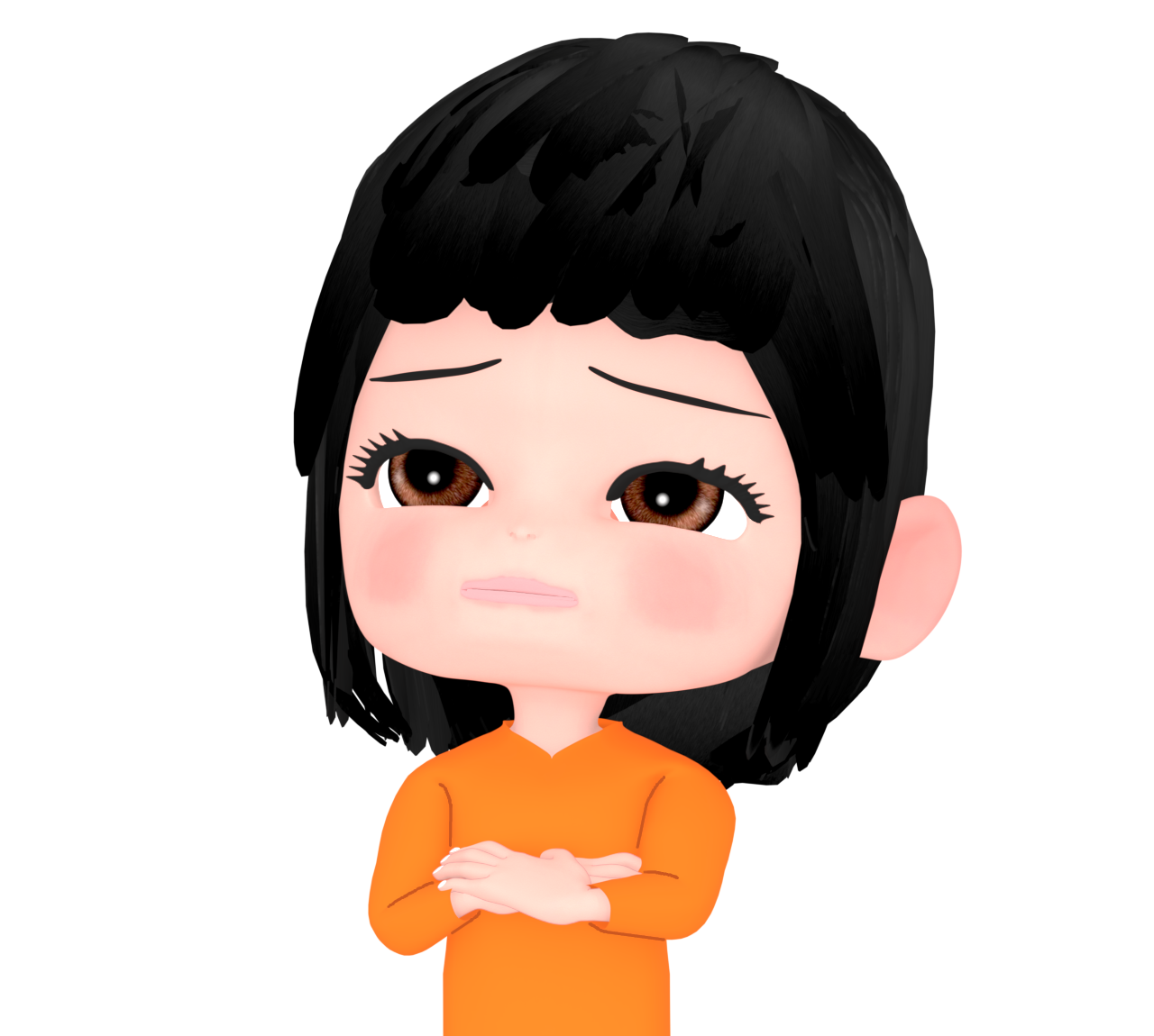 腕組みをしながら考える女性のイラスト
