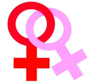 女性と女性のマーク（レズビアン）