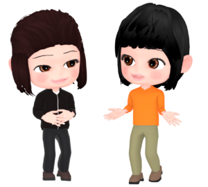 女性同士で立ち話をするイラスト